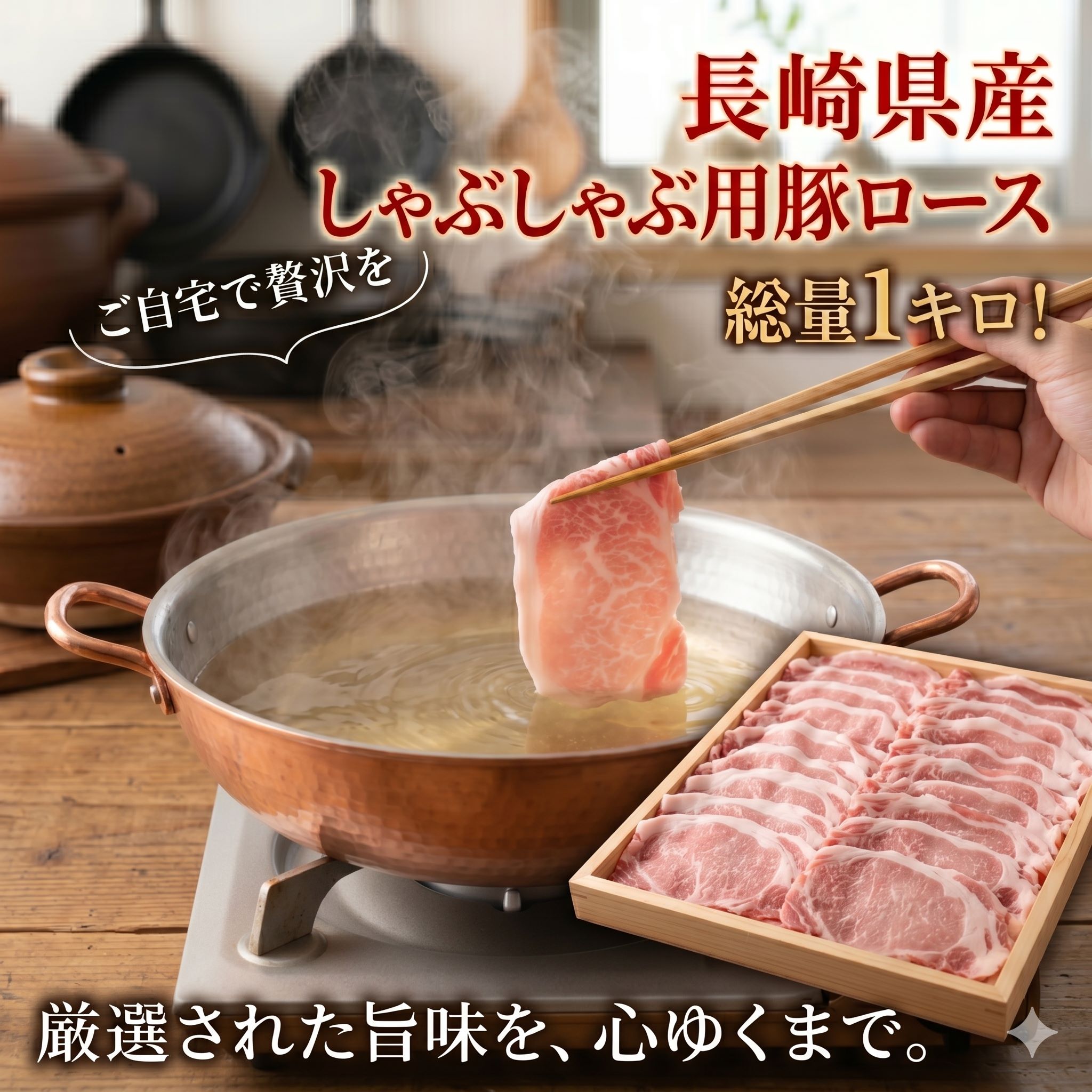 Rakuten - 【送料無料】1kg しゃぶしゃぶ用ロース肉 長崎県 西海の豚 (炭美豚) プレミアムポーク しゃぶしゃぶ用肉 1kg(500g×2パック) 豚しゃぶ肉 国産豚 ブランド豚 銘柄豚 豚肉 小分け 豚しゃぶ 冷しゃぶ 焼きしゃぶ 豚ロース お取り寄せグルメ ふるさとの味