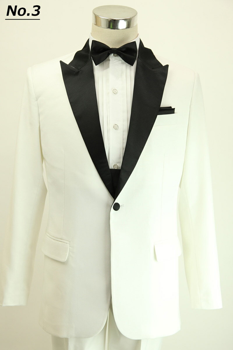 【ポイント9倍UP!】【最終処分】タキシード 白 ピークドラペル 販売商品 4点セット ウエディング ウェディング 結婚式 パーティ 演奏会 発表会 合唱 コーラス フォーマル ジャケット パンツ お呼ばれ 人気 格安 販売 披露宴 二次会 03txd3