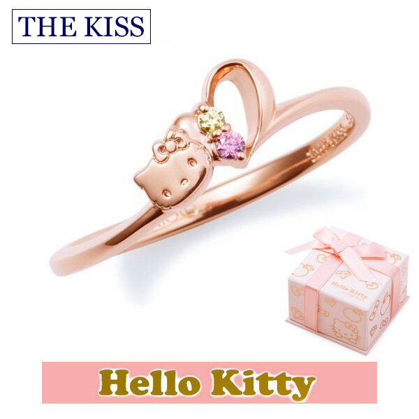 ＼当店P5倍今週末／ ハロー キティー【HELLO KITTYxTHE KISS ザ キッスコラボ】 THE KISS ザ キッス シルバー ブランド リング 【レディース販売】 SV925製 ハートモチーフ ピンクコーティング x キュービックジルコニア KITTY-15CB 記念日 1周年 メモリアル