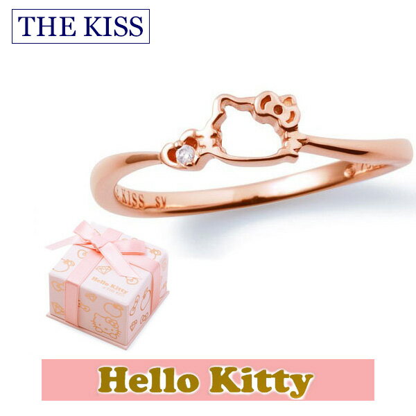 ＼当店P5倍今週末／ ハロー キティー 【HELLO KITTYxTHE KISS ザ キッスコラボ】 THE KISS ザ キッス シルバー ブランド リング 【レディース販売】 SV925製 フェイスモチーフ ピンクコーティング x ダイヤモンド KITTY-12DM 記念日 1周年 メモリアル