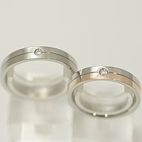 vie ステンレス ペアリング 【ペア販売】 結婚指輪 マリッジリング リングの真ん中にダイヤモンドが1p付いていて際立つ! 結婚記念日 ホ..