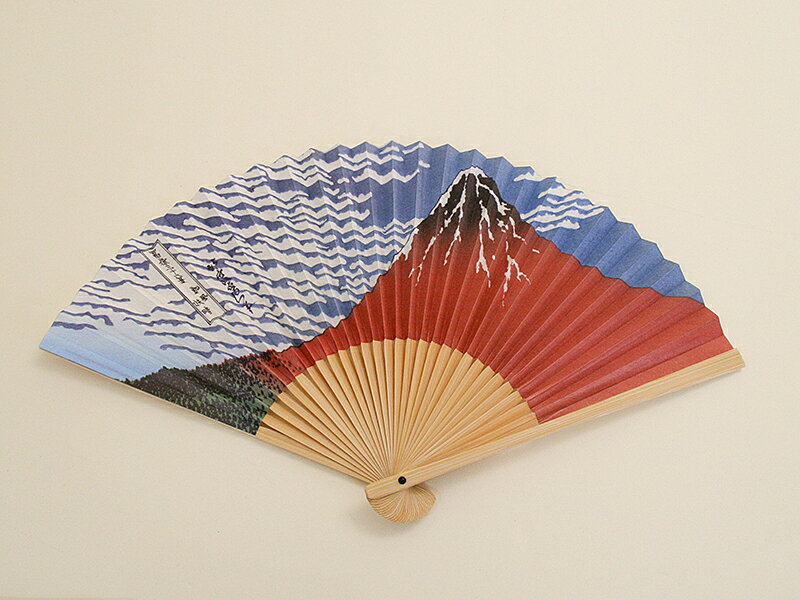 京扇子 北斎 赤富士 国産品 ギフト 日本土産 外国人向け 日本土産 日本みやげ 和 小物 贈答用 プレゼント 箱付