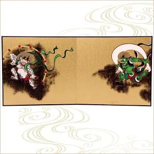 和雑貨 友禅和紙工芸品 二曲屏風 小 風神雷神 日本製 ギフト インテリア 外国人向け 日本土産 日本みやげ 和 小物