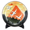 九谷焼 飾皿 12号 赤富士 伝統工芸士 福田昇竜作 K8-1338 贈答品 日本製 ギフト プレゼント 贈り物 工芸品 日本土産 記念品 人気 石川県 九谷色絵(3)