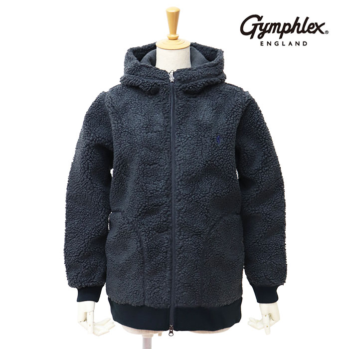 ジムフレックス ボアパーカー レディース 【SALE セール】Gymphlex ジムフレックス レディース ボアジップフーデッドジャケット J-1320PL