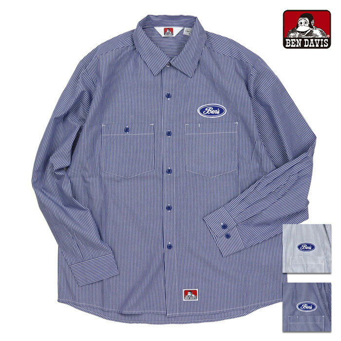 BEN DAVIS ベンデイビス シャツ PATCHED WORK SHIRT ワッペン付き長袖ワークシャツ T-23380005