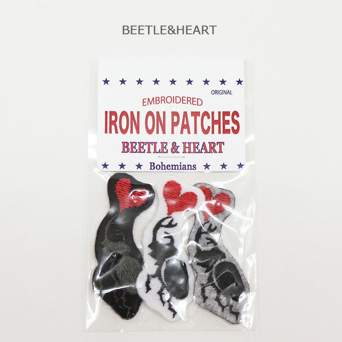 Bohemians ボヘミアンズ ビートルハートS アイロンパッチ BEETLE&HEARTの商品画像 3