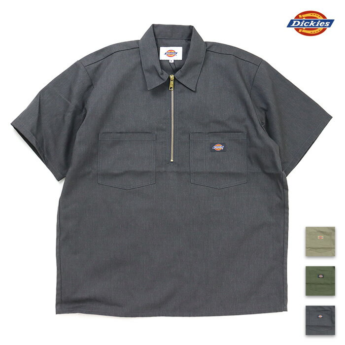 Rakuten - Dickies ディッキーズ シャツ SS HALF ZIP SHIRT 56 ショートスリーブ ハーフジップシャツ 56 DC2045