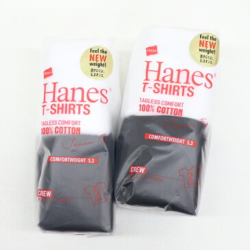 HANES/ヘインズ　Japan Fit 2P CREW NECK T-SHIRTS WHITE/ジャパンフィット 2PクルーネックTシャツ ホワイト/ブラック　H5320