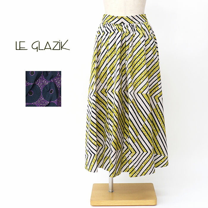 【SALE セール】LE GLAZIK ルグラジック レディース バティックギャザースカート WOMEN LG-F0012 BTK