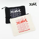【SALE セール 40%OFF】X-girl エックスガールREPEAT LOGO CANVAS FLAT POUCH X-girl 105213054004
