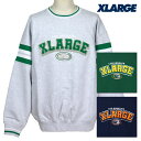 リー トレーナー メンズ 【SALE セール 20％OFF】XLARGE エクストララージ トレーナー STRIPED SLEEVE TEAM LOGO CREWNECK SWEAT ストライプドスリーブ チームロゴ クルーネック スウェット 101223012007