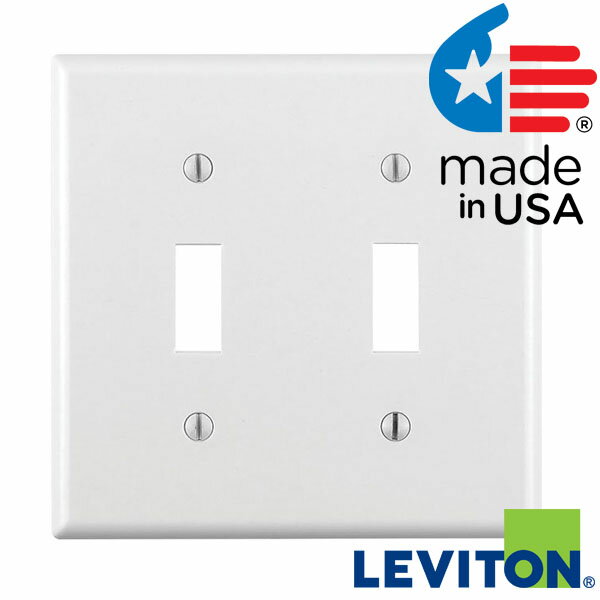 楽天輸入建材ジェイマックスアメリカ製 本物です！LEVITON プラプレート 2スイッチ 白 88009