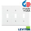 アメリカ製 本物です！LEVITON プラプレート 3スイッチ 白 88011