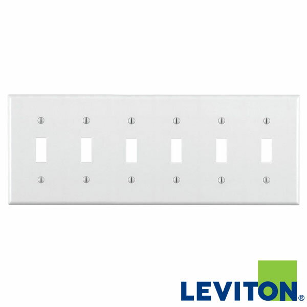 アメリカ製 本物です！LEVITON プラプレート 6スイッチ 白 88036