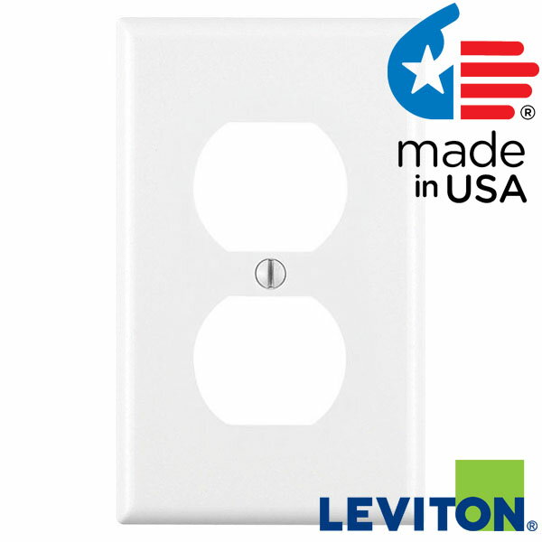 アメリカ製 本物です！LEVITON プラプレート 2口コンセント 白 88003