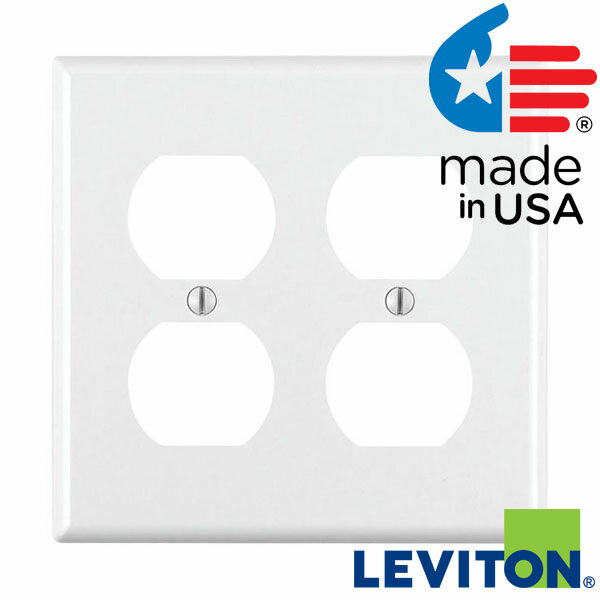 アメリカ製 本物です！LEVITON プラプレート 4口コンセント 白 88016