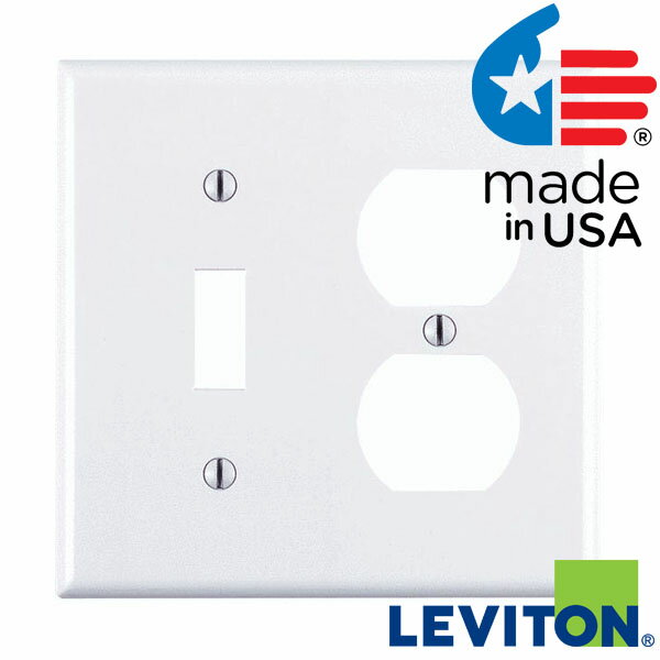 アメリカ製 本物です！LEVITON プラプレート スイッチコンセントコンビネーション 白 88005