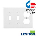 アメリカ製 本物です！LEVITON プラプレート ダブルスイッチ2口コンセントコンビ 白 88021