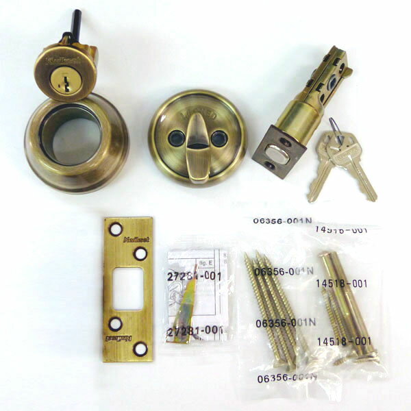 【廃版の為在庫限り】クイックセット 780デッドボルトセット アンティークブラス色/kwikset 780 高性能シリンダーセット [3]