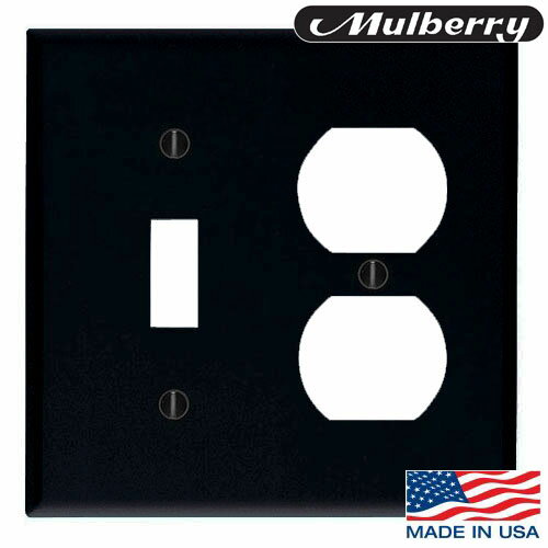 本物！アメリカ製 アメリカンスイッチ用 スチールプレート スイッチ＆コンセントプレート用プレート マットブラック 87532