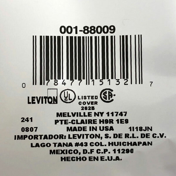 アメリカ製 本物です！LEVITON プラプレート 3スイッチ 白 88011 2