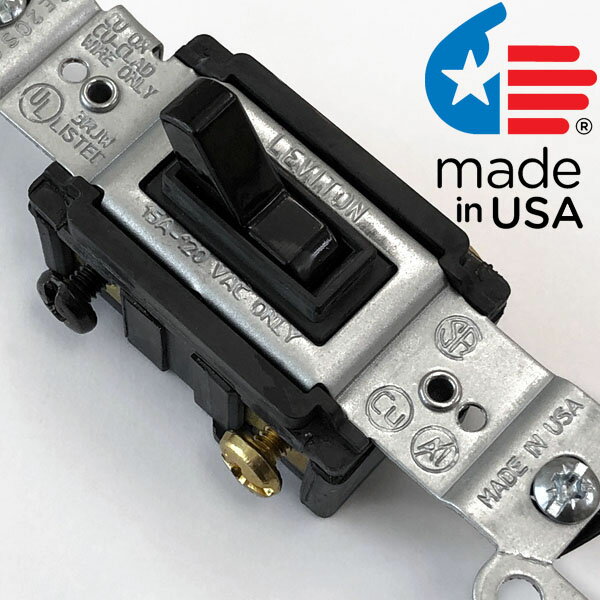 アメリカンスイッチ PSE 3路スイッチ ブラック/1453