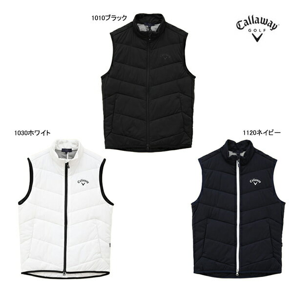 新作 キャロウェイ メンズ C24216100 スターストレッチ フルジップ中綿ベスト Callaway ブラック ホワイト ネイビー ヒートフェスタ 保温 収納袋 持ち運び 24AWW