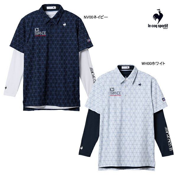 ルコック ゴルフ 25年秋冬ウエア 新作 メンズ インナー付半袖シャツ LG5FTZ00M le coq sportif GOLF デサント DESCENTE ...
