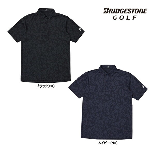 先行予約 ブリヂストン ゴルフ 26年春夏ウエア 新作 メンズ 半袖シャツ IGM05A ゴルフウェア BRIDGESTONE GOLF BS フラワー柄 半袖 高通気 ストレッチ 快適
