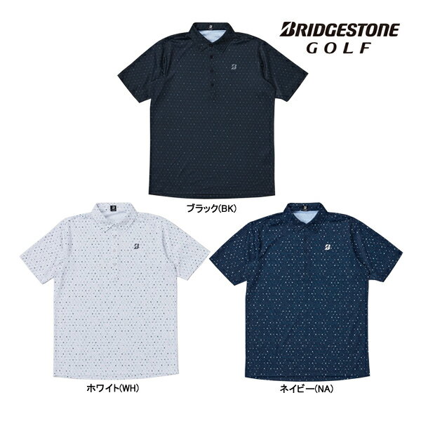 先行予約 ブリヂストン ゴルフ 26年春夏ウエア 新作 メンズ 半袖ボタンダウンシャツ IGM07A ゴルフウェア BRIDGESTONE GOLF BS 総柄 半袖 ドライ ストレッチ