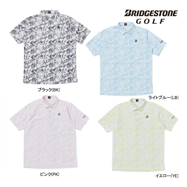 先行予約 ブリヂストン ゴルフ 26年春夏ウエア 新作 メンズ 半袖シャツ IGM11A ゴルフウェア BRIDGESTONE GOLF BS 総柄プリント 半袖 冷感 ストレッチ