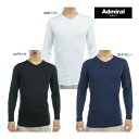 アドミラル ゴルフ ウエア メンズ アンダーシャツ ADMA319 Vネック インナー (Men's) Admiral Golf 重ね着 長袖 UV 給水速乾 ホワイト ブラック 24SSW YPP LYW(4)