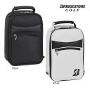 ブリヂストン ゴルフ SCG411 シューズケース 持ち手 小物 収納 ポケット ブラック ホワイト BRIDGESTONE GOLF SHOES CASE 2...