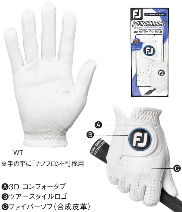 【22年継続モデル】フットジョイ メンズ グローブ ナノロック ツアー (右手用) FGNT0LH NANOLOCK TOUR (Men's) FOOTJOY 2