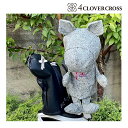 4クローバークロス パンドル ヘッドカバー【Tweed グレー made by S.D】(ピンク) Premium Headcover pandle 4clovercross