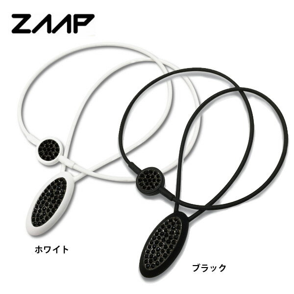 ZAAP ザップ プレミアムネックレスーSV ブラック スワロフスキー 電磁波防止 シリコンネックレス ZAAP PREMIUM NECKLACE