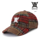 ♪【24年継続モデル】アニューゴルフ AGDFUCP04 チェックボールキャップ ANEW GOLF CHECK BALL CAP RED