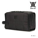 アニュー ゴルフ ポーチ AGEFUPU03 スクエアステッチ ANEW GOLF ユニセックス SQUARE STITCH POUCH グレー ジッパー 収納...