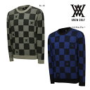 アニュー ゴルフ メンズ プルオーバー AGESMKN01 チェックボード ANEW GOLF MEN CHECK BOARD PULLOVER 重ね着 長袖 ...