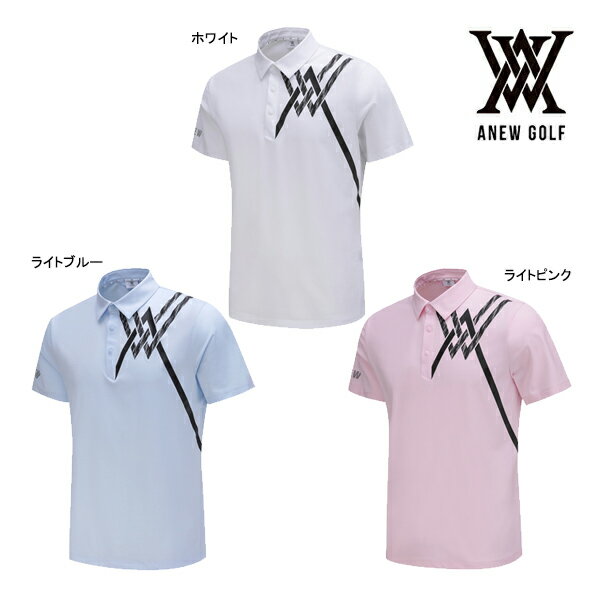 アニュー ゴルフ メンズ Tシャツ AGFMMTS08 ロゴポイントショート ANEW GOLF MEN SM LOGO POINT SHORT T-SHIRT 半袖 夏 爽やか ポロシャツ 25WT 10PT
