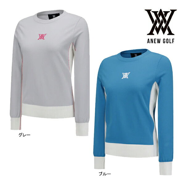 【エントリーで更にポイント3倍中】アニュー ゴルフ レディースウェア ラウンド セーター AGFFWKN01 ウィメンズ FA ANEW GOLF 長袖 ウエア AW ラウンドネック クラシック デイリー 機能性 25WT