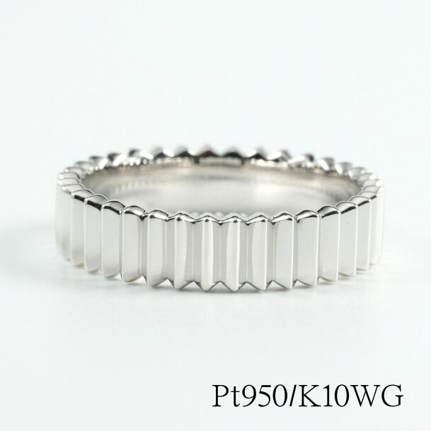Pt950・K10WG 地金リング エタニティリング【送料無料】【代引手数料無料】【品質保証書】プラチナ ホ..