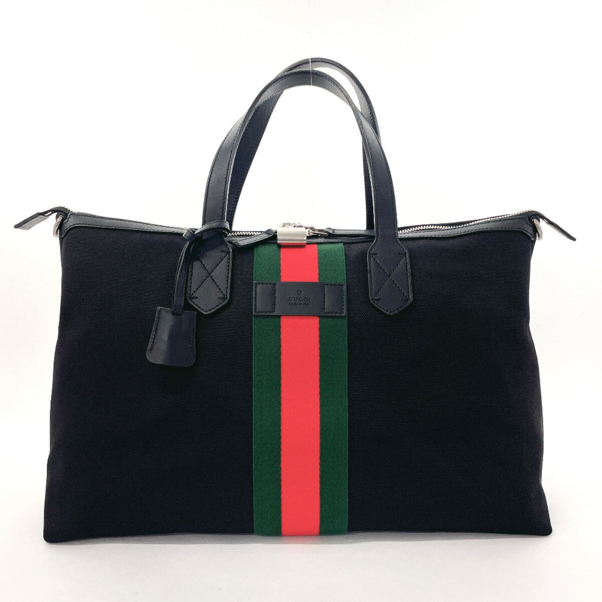 グッチ テクノキャンバス ダッフルバッグ シェリーライン グッチ 中古 グッチ トートバッグ グッチ キャンバス GUCCI 送料無料 359261 レディース ブラック