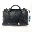 FENDI フェンディ バイザウェイ ミディアム 2WAY 8BL124 ハンドバッグ パイソン ブラック【中古】 レディース