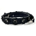FENDI フェンディ ストラップ ユー フラワー ショルダーストラップ レザー ブラック【中古】 レディース