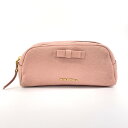 MIU MIU ミュウミュウ ポーチ レザー ピンク【中古】 レディース