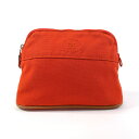 HERMES エルメス ボリードポーチ ミニ ポーチ コットン オレンジ【中古】 ユニセックス(4)