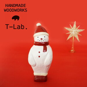 限定クーポン発行中！ ティーラボ T-Lab. HAPPYクリスマス/スノーマン WDXMASHPYSNM クリスマス 置物 雪だるま 木製 木彫り 人形 Xmas 雑貨 北欧 ミニチュア インテリア おしゃれ かわいい