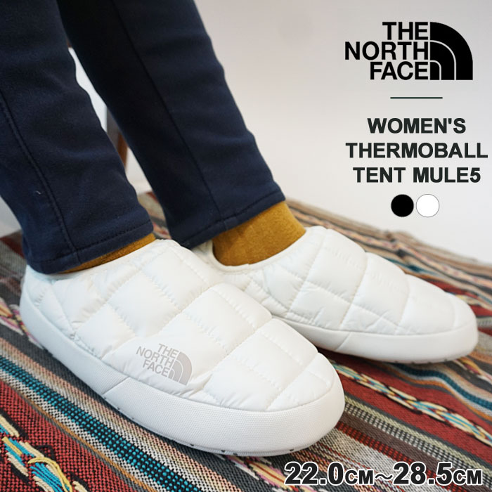 楽天j-piaノースフェイス テントシューズ スリッパ メンズ レディース THE NORTH FACE WOMEN'S THERMOBALL TENT MULE5 サーモボール テント ミュール NF0A3MKN ルームシューズ 室内履き 中綿 裏ボア スリッポン